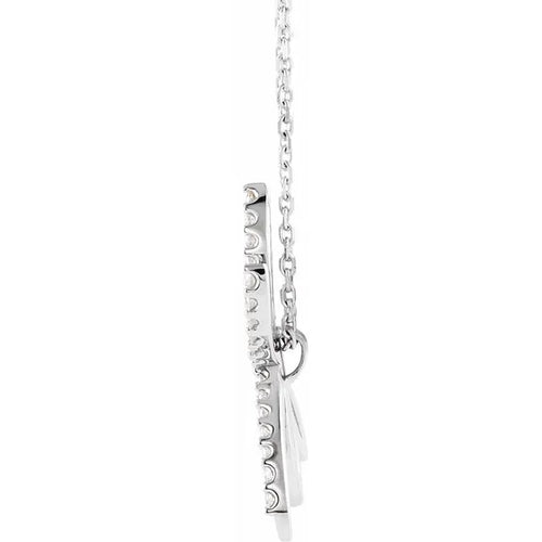 14K White 1/4 CTW Natural Diamond Dragonfly 16" Necklace