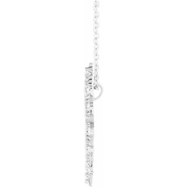 14K White 1/3 CTW Natural Diamond Sun 16" Necklace