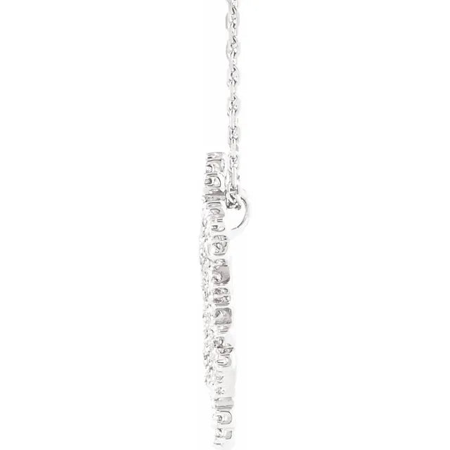 14K White 1/3 CTW Natural Diamond Snowflake 16" Necklace