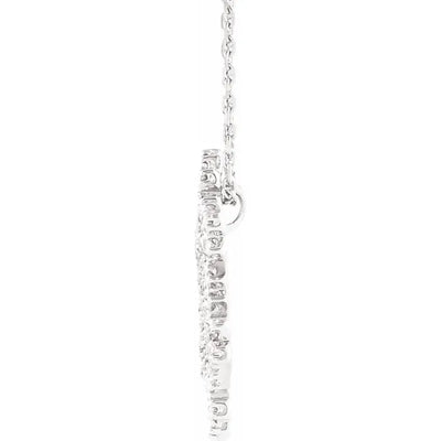 14K White 1/3 CTW Natural Diamond Snowflake 16" Necklace