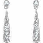14K White 1/6 CTW Natural Diamond Teardrop Earrings