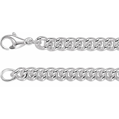 Sterling Silver 8 mm Curb 16" Chain