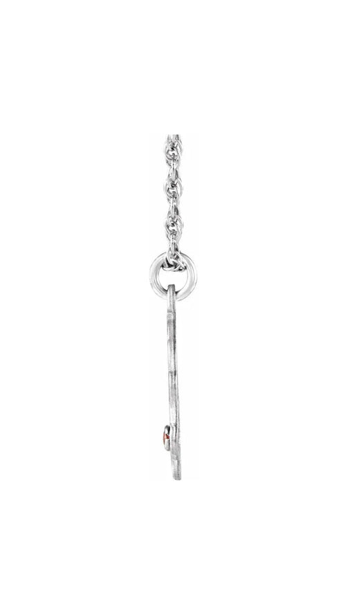 10K White Imitation Diamond 3-Initial Script Monogram Necklace