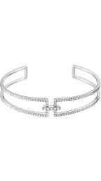 14K White 3/4 CTW Natural Diamond Cuff Bracelet