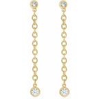 14K Yellow 1/5 CTW Natural Diamond Hinged Hoop Chain Earrings