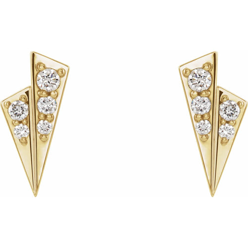 14K Yellow 1/6 CTW Natural Diamond Geometric Earrings