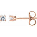 14K Rose 2.5 mm Natural White Sapphire Stud Earrings