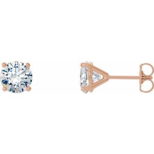 14K Rose 1 1/2 CTW Lab-Grown Diamond 4-Prong Stud Earrings