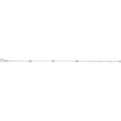 14K White 1/6 CTW Natural Diamond Bezel-Set 3-Station Bracelet