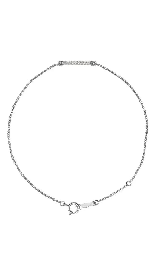 14K White .07 CTW Natural Diamond Bar Bracelet
