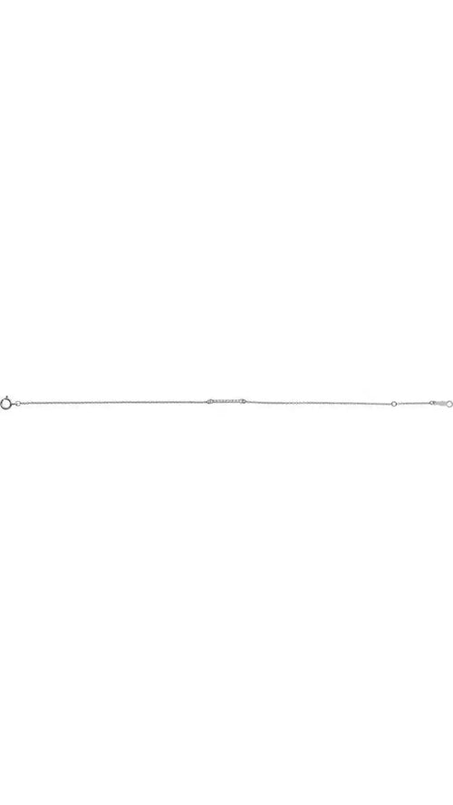 14K White .07 CTW Natural Diamond Bar Bracelet