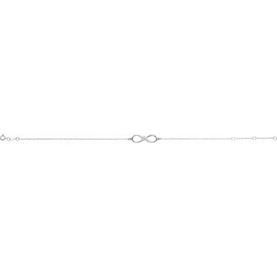 14K White 1/8 CTW Natural Diamond Infinity Bracelet