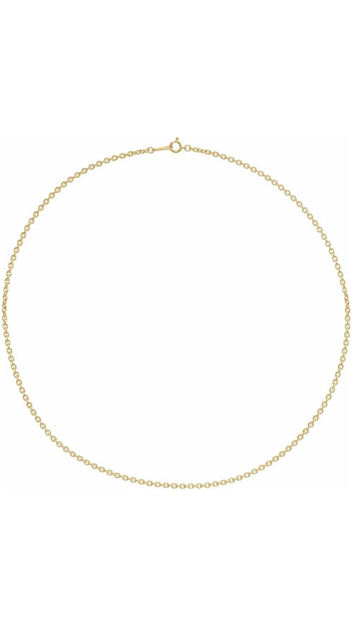 18K Yellow 2.2 mm Cable 18" Chain