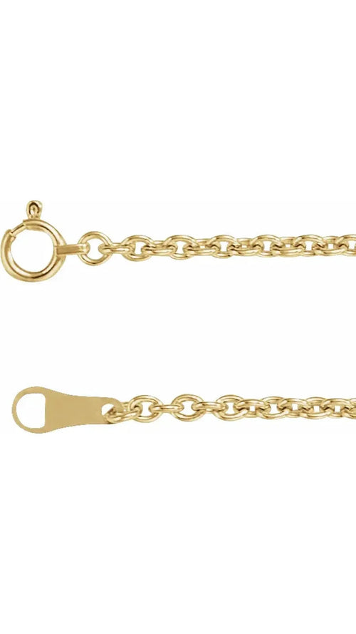 18K Yellow 2.2 mm Cable 18" Chain