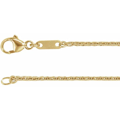 18K Yellow 1.2 mm Wheat 16" Chain