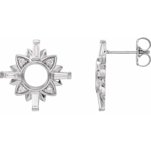 14K White 1/2 CTW Natural Diamond Earrigs