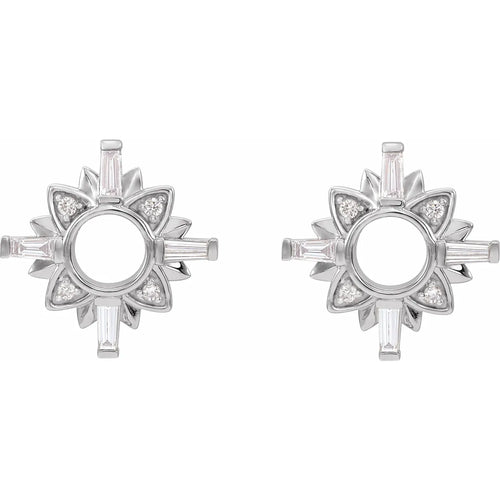 14K White 1/2 CTW Natural Diamond Earrigs