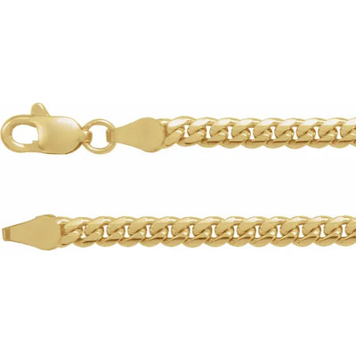 14K Yellow 3.3 mm Cuban Link Curb 18" Chain