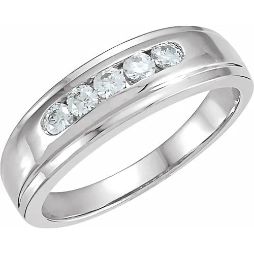 14K White 1/3 CTW Natural Diamond Band Size 11
