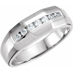 14K White 1/5 CTW Natural Diamond Men's Band