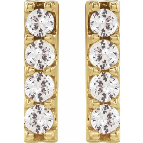 14K Yellow 1/2 CTW Lab-Grown Diamond Bar Earrings