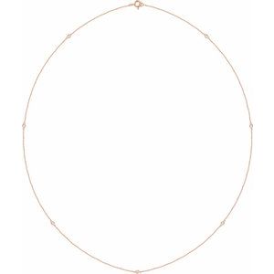 14K Rose 1 3/4 CTW Natural Diamond 7-Station 24" Necklace