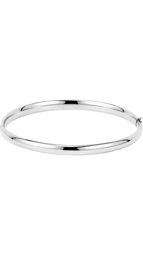 14K White 4.7 mm Hinged Bangle Bracelet