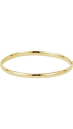 14K Yellow 4 mm Hinged Bangle Bracelet