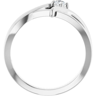 14K White 1/8 CT Lab-Grown Diamond Ring