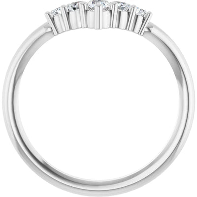 14K White 1/4 CTW Lab-Grown Diamond Graduated V Ring