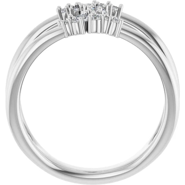 14K White 3/8 CTW Lab-Grown Diamond Negative Space Ring