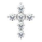 14K White 1/6 CTW Natural Diamond Cross Pendant