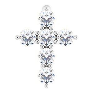 Sterling Silver 1/6 CTW Natural Diamond Cross Pendant