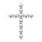 14K White 1/4 CTW Lab-Grown Diamond Cross Pendant