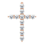14K Rose 1/4 CTW Lab-Grown Diamond Cross Pendant