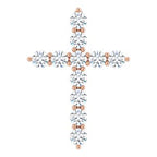 14K Rose 3/8 CTW Lab-Grown Diamond Cross Pendant