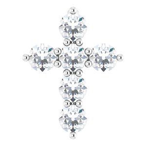 Platinum 1/4 CTW Natural Diamond Cross Pendant