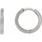 18K White Hinged 12.5 mm Hoop Earring