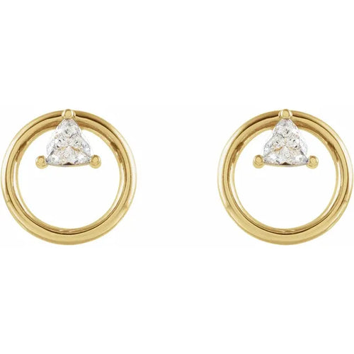 14K Yellow 1/4 CTW Natural Diamond Geometric Earrings