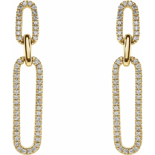 14K Yellow 1/3 CTW Natural Diamond Link Earrings