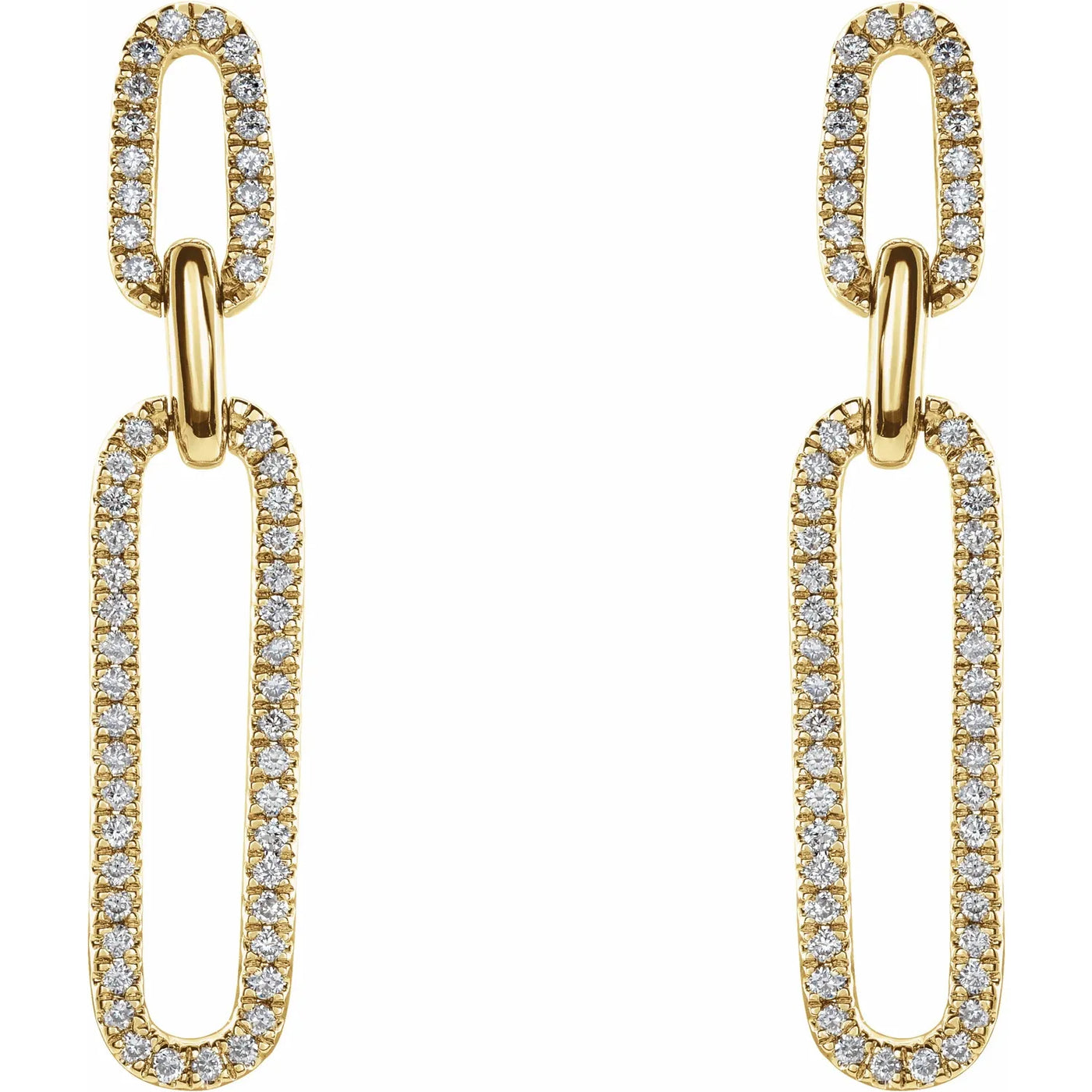 14K Yellow 1/3 CTW Natural Diamond Link Earrings