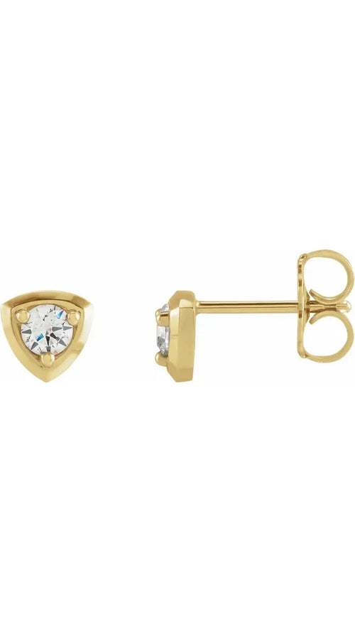 14K Yellow 1/5 CTW Natural Diamond Geometric Earrings