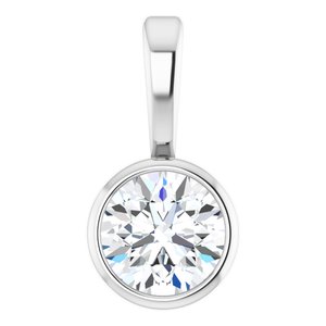 Sterling Silver 1/6 CT Natural Diamond Bezel-Set Solitaire Pendant