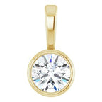 14K Yellow 1/6 CT Natural Diamond Bezel-Set Solitaire Pendant