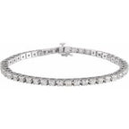 14K White 5 CTW Lab-Grown Diamond Line 7 1/4" Bracelet