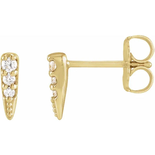 14K Yellow .07 CTW Natural Diamond Spike Earrings