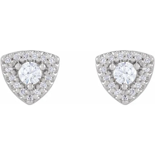 14K White 1/3 CTW Natural Diamond Halo-Style Earrings