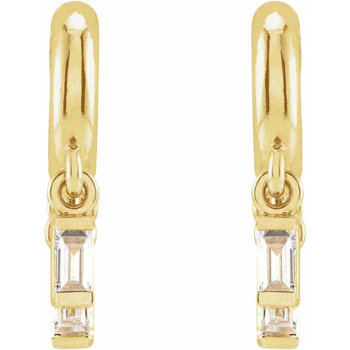14K Yellow 1/5 CTW Natural Diamond Fringe Hoop Earrings