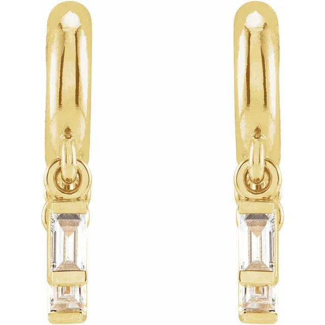 14K Yellow 1/5 CTW Natural Diamond Fringe Hoop Earrings