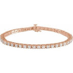 14K Rose 5 CTW Natural Diamond Line 7 1/4" Bracelet